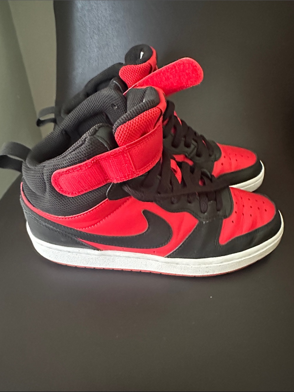 Nike Kids Red and Black High-Top Sneakers